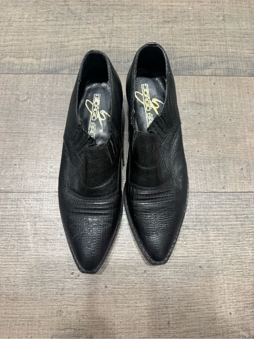 Vintage Black Pointed Toe Ankle Booties